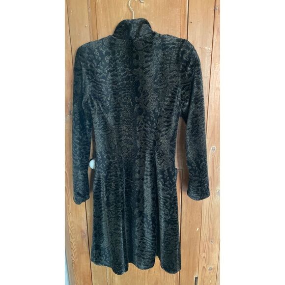 Vintage Betsey Johnson faux fur shearling leopard print midi coat - Picture 2 of 9